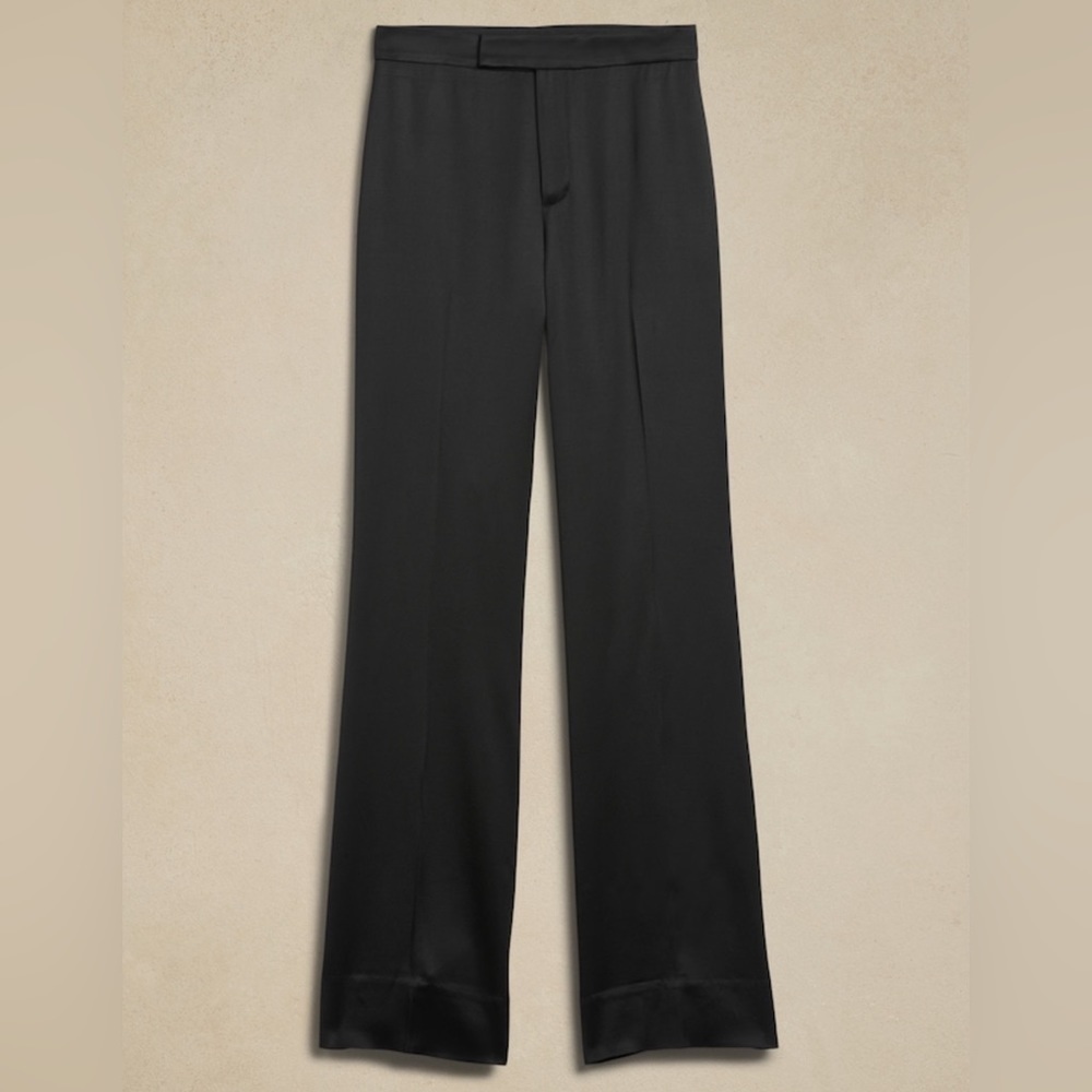NEW! Banana Republic  Alix Italian Satin Wide-Leg Pant - Size 0 Petite 🗺️1️⃣ - Picture 4 of 5